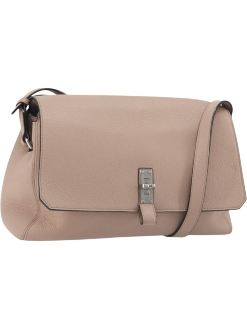 BALLY Shoulder Bag Leather Pink Silver